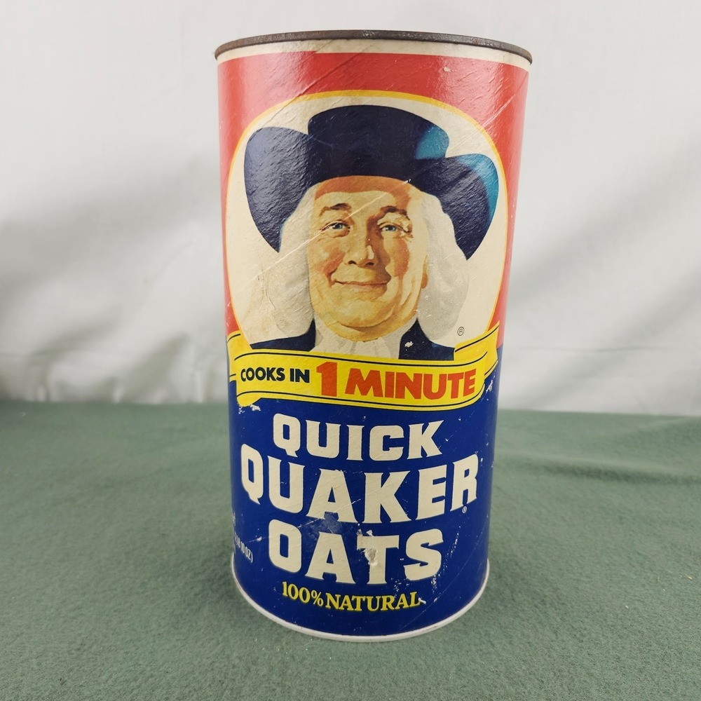 Vintage‎ 1987 Old Fashioned Quaker Oats Empty Container 42OZ